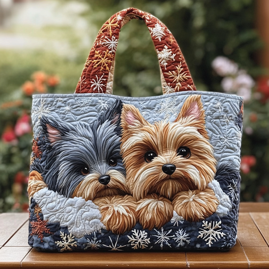 Yorkie Star Quilted Tote Bag NCU0DK10049