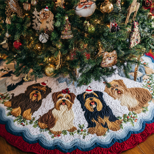 Yorkshires Blessing Christmas Quilted Tree Skirt NCU0DK10551