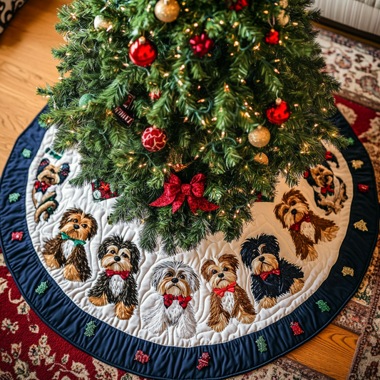 Yorkshires Cheer Christmas Quilted Tree Skirt NCU0DK10553