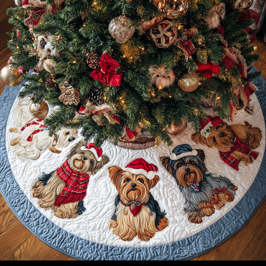 Yorkshires Delight Christmas Quilted Tree Skirt NCU0DK10556