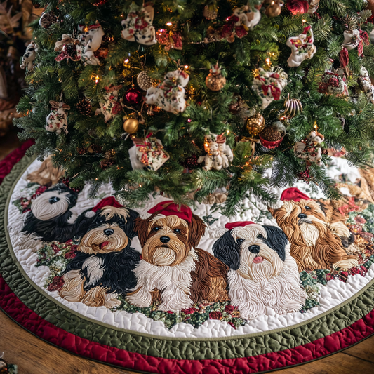 Yorkshires Dream Christmas Quilted Tree Skirt NCU0DK10559