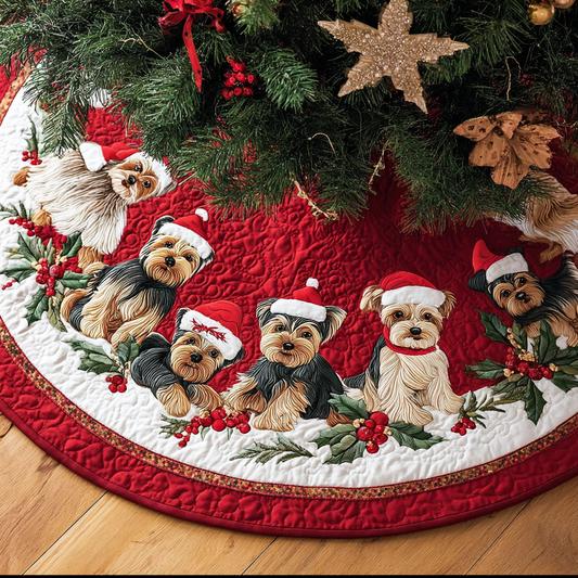 Yorkshires Glow Christmas Quilted Tree Skirt NCU0DK10557