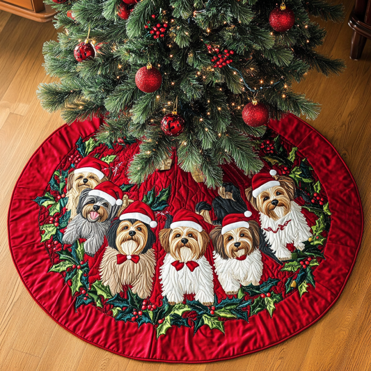Yorkshires Wonder Christmas Quilted Tree Skirt NCU0DK10555