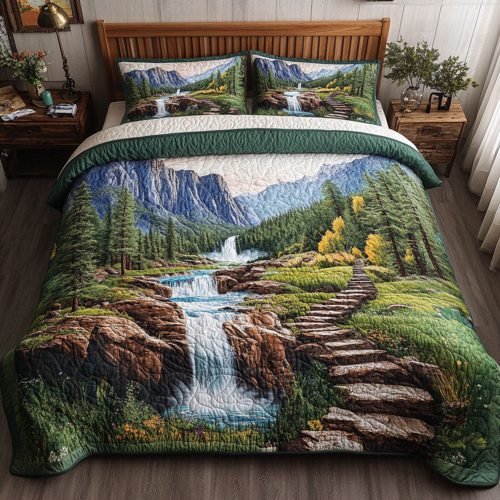 Yosemite Falls 3-Piece Quilted Bedding Set NCU0PT6294