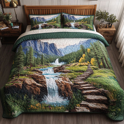 Yosemite Falls 3-Piece Quilted Bedding Set NCU0PT6294