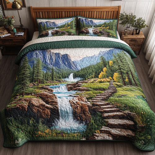 Yosemite Falls 3-Piece Quilted Bedding Set NCU0PT6294