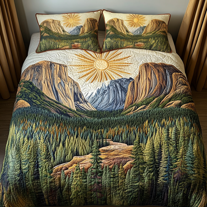 Yosemite National Park 3-Piece Quilted Bedding Set NCU0DV5399
