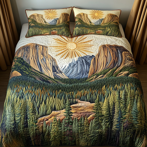 Yosemite National Park 3-Piece Quilted Bedding Set NCU0DV5399
