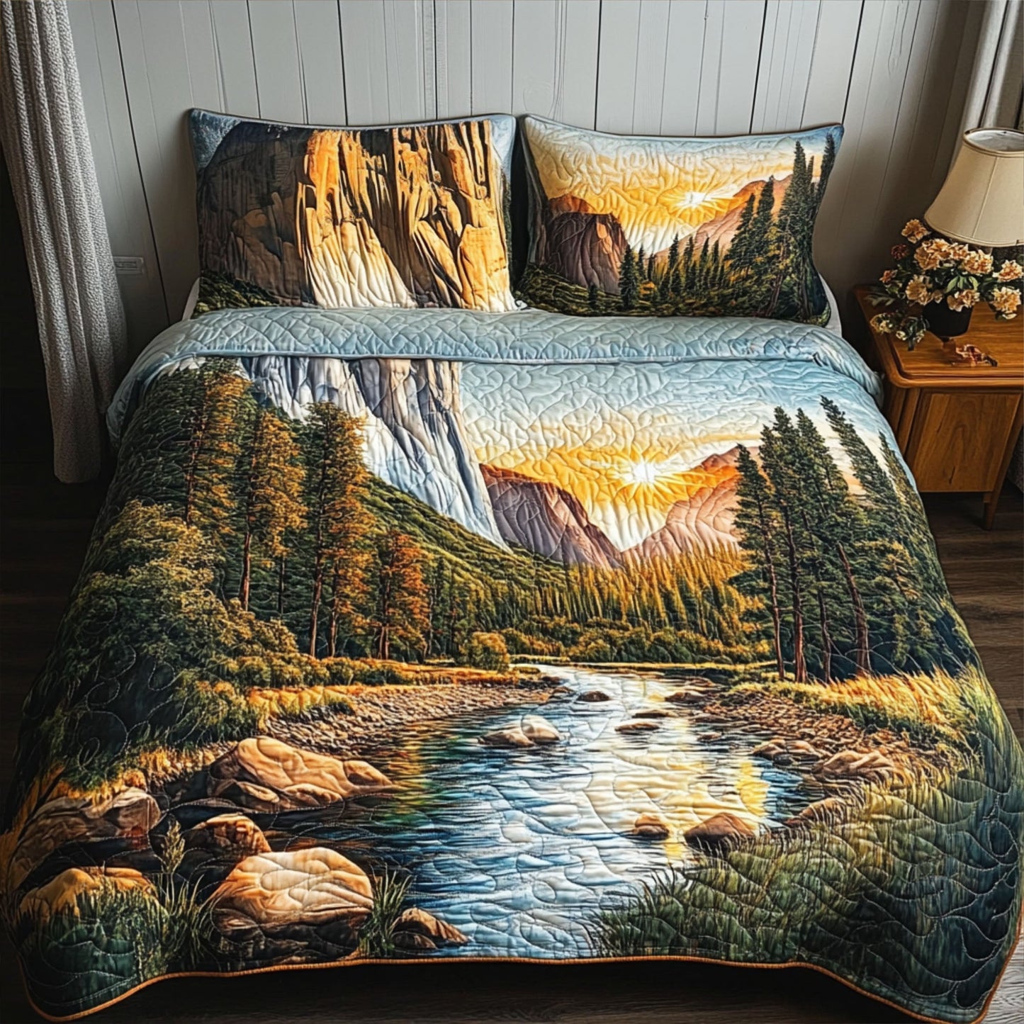 Yosemite Peaks 3-Piece Quilted Bedding Set NCU0PT6296