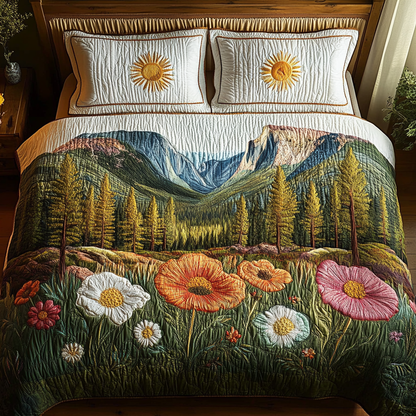 Yosemite Poppy Bloom 3-Piece Quilted Bedding Set NCU0DV5403