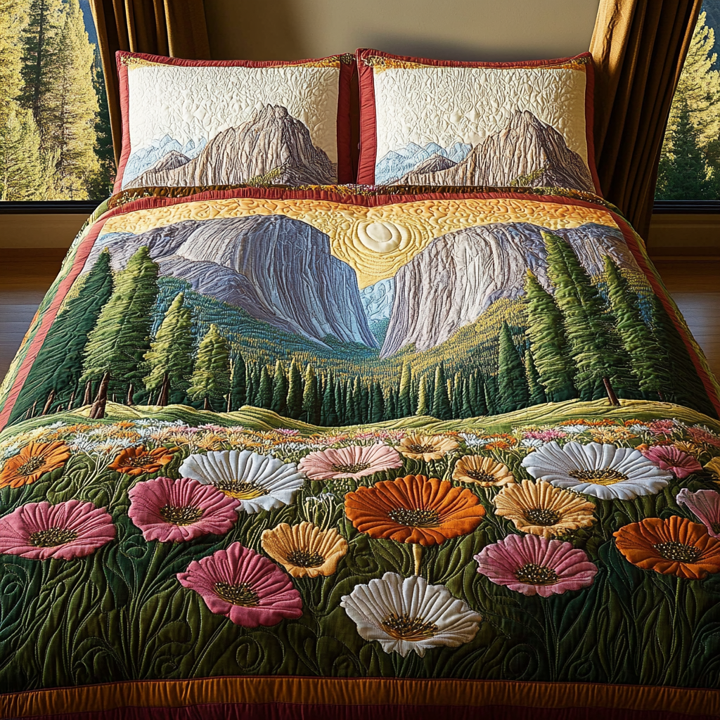 Yosemite Poppy Charm 3-Piece Quilted Bedding Set NCU0DV5400
