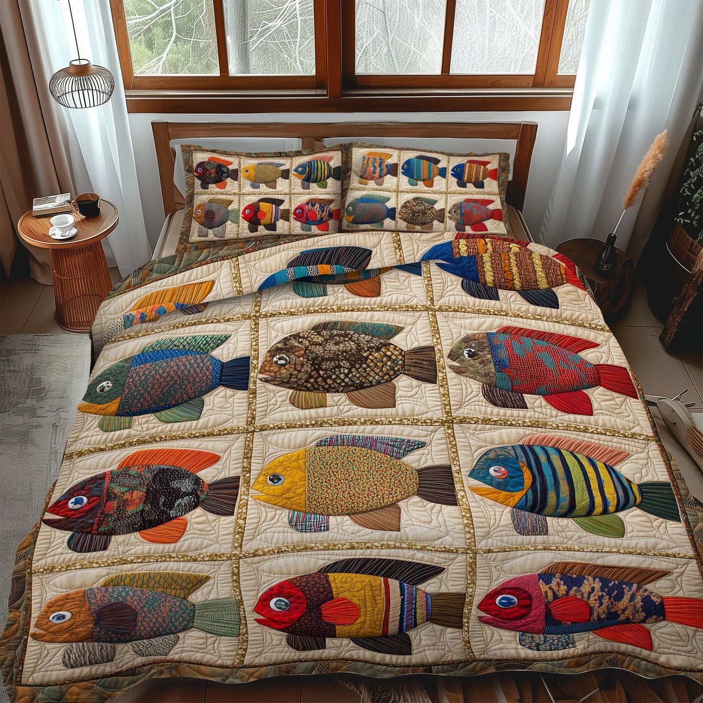 Young Anglers 3-Piece Quilted Bedding Set NCU0PT6961