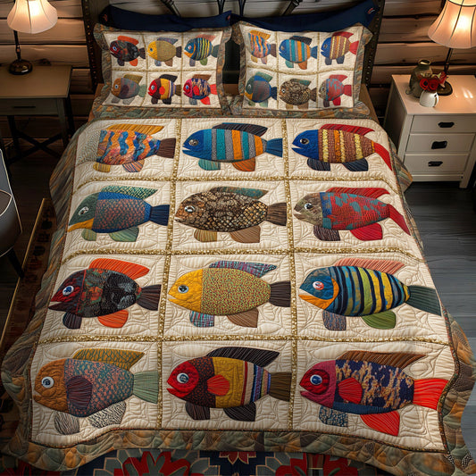 Young Anglers 3-Piece Quilted Bedding Set NCU0PT6961