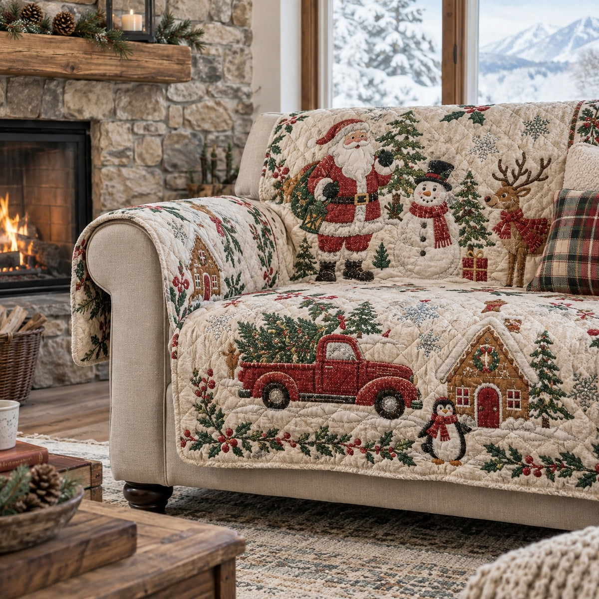 Yule Vintage Hauler Quilted Sofa Cover NCU0VL4047