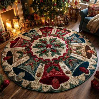 Yuletide Bells Quilted Round Mat NCU0TV426