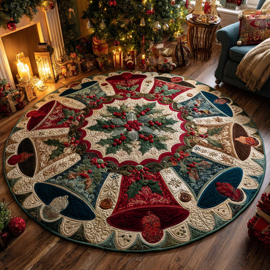 Yuletide Bells Quilted Round Mat NCU0TV426