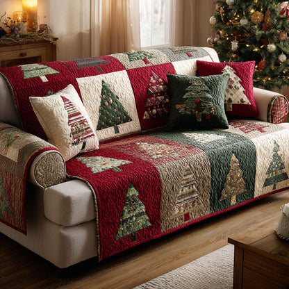 Christmas Tree Quilted Sofa Cover NCU0VT356