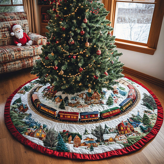 Yuletide Engine Quilted Christmas Tree Skirt NCU0DV7906