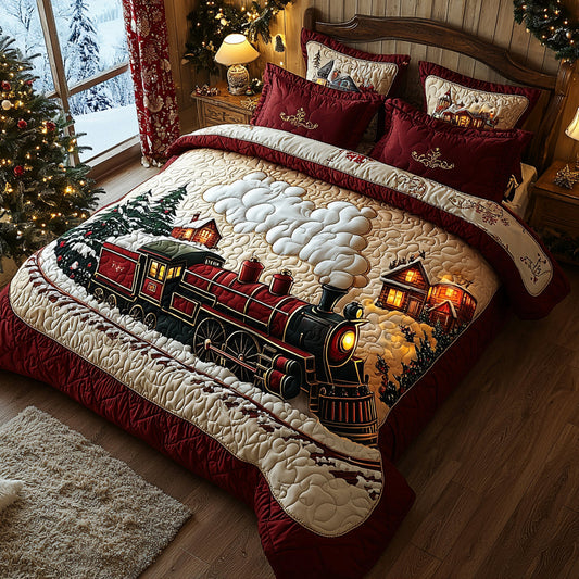 Yuletide Express 3-Piece Quilted Bedding Set NCU0DV8211
