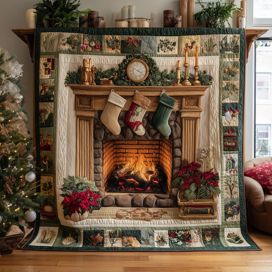 Yuletide Fire Quilted Blanket NCU0TH3524