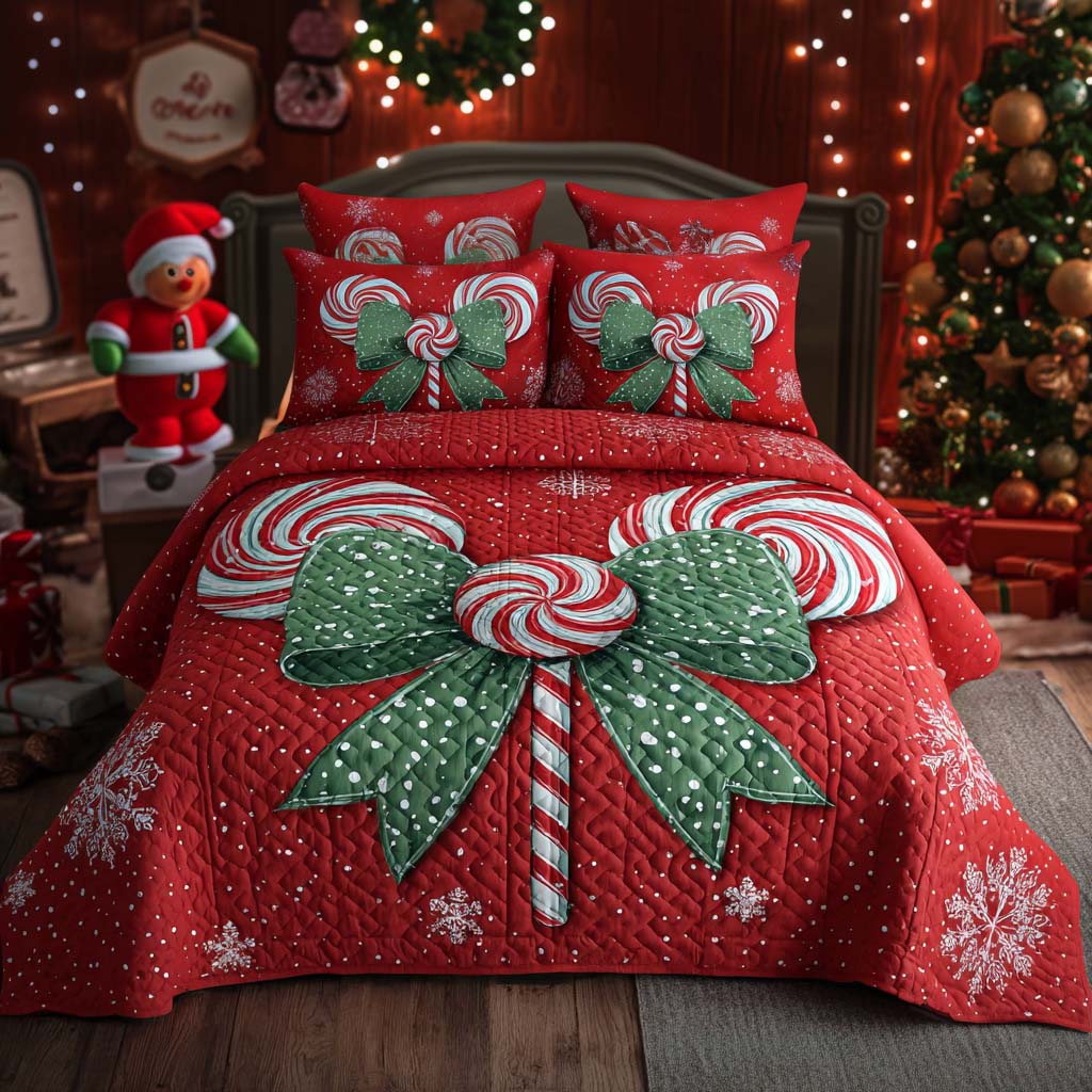 Yuletide Gift Wrap 3-Piece Quilted Bedding Set NCU0XD552