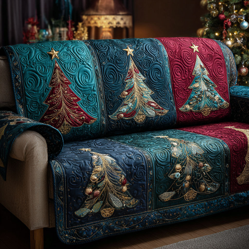 Christmas Tree Quilted Sofa Cover NCU0VT356