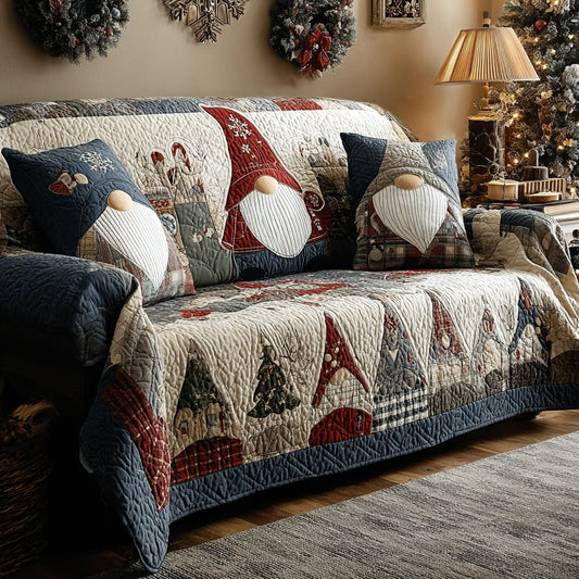 Yuletide Gnome Quilted Sofa Cover NCU0DV8261