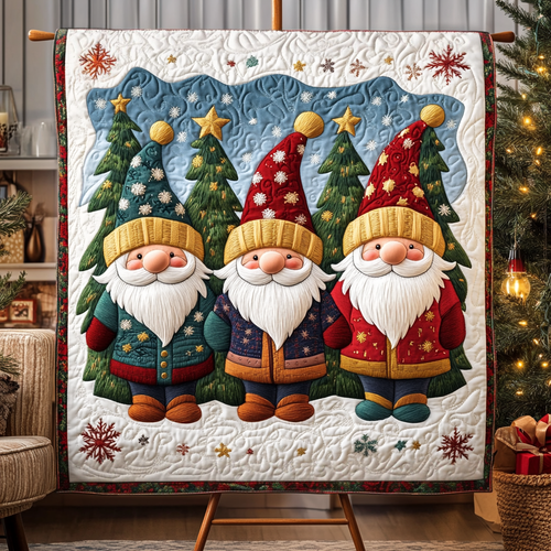 Yuletide Gnomes Quilted Blanket NCU0VH1250