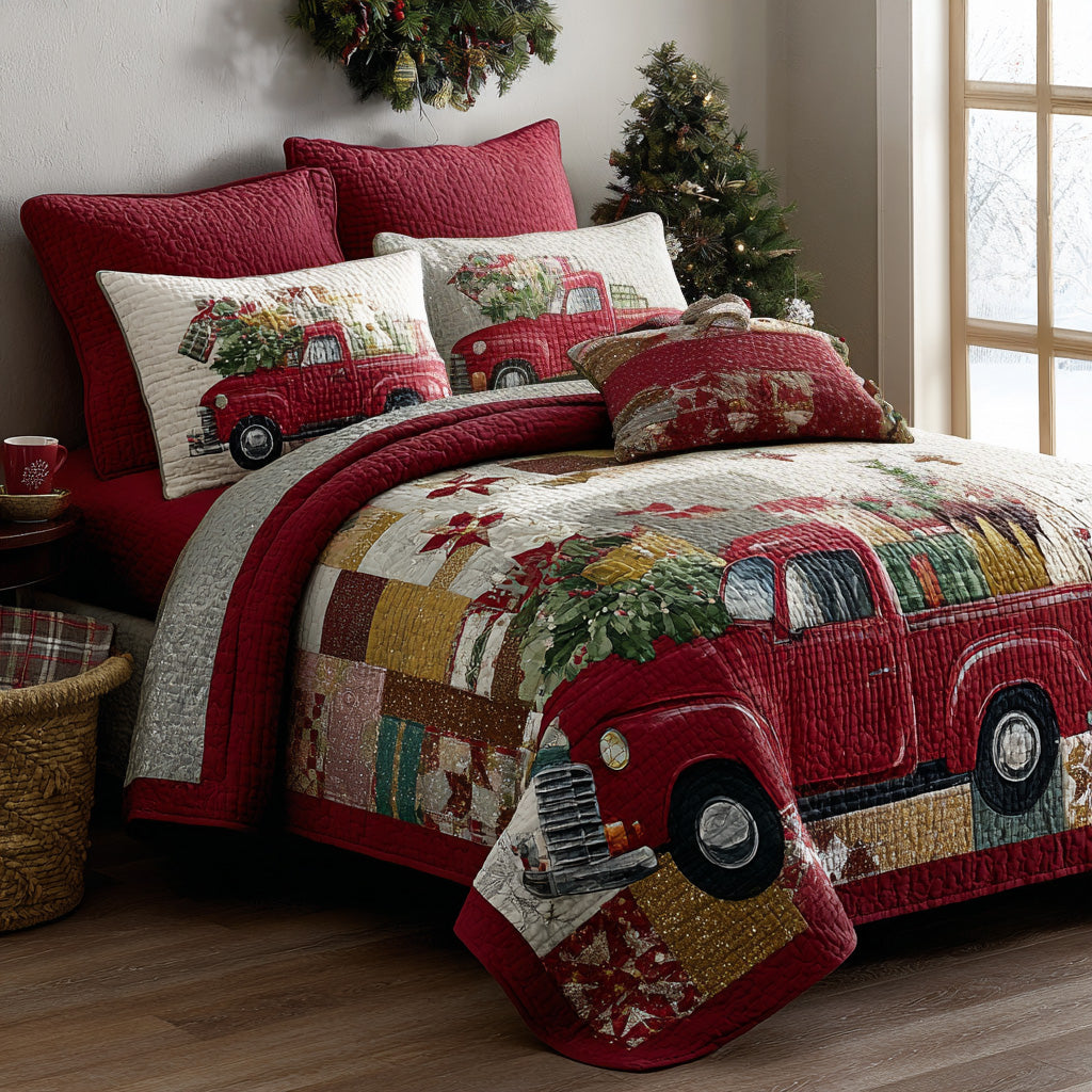 Yuletide Journey 3-Piece Quilted Bedding Set NCU0DV7642