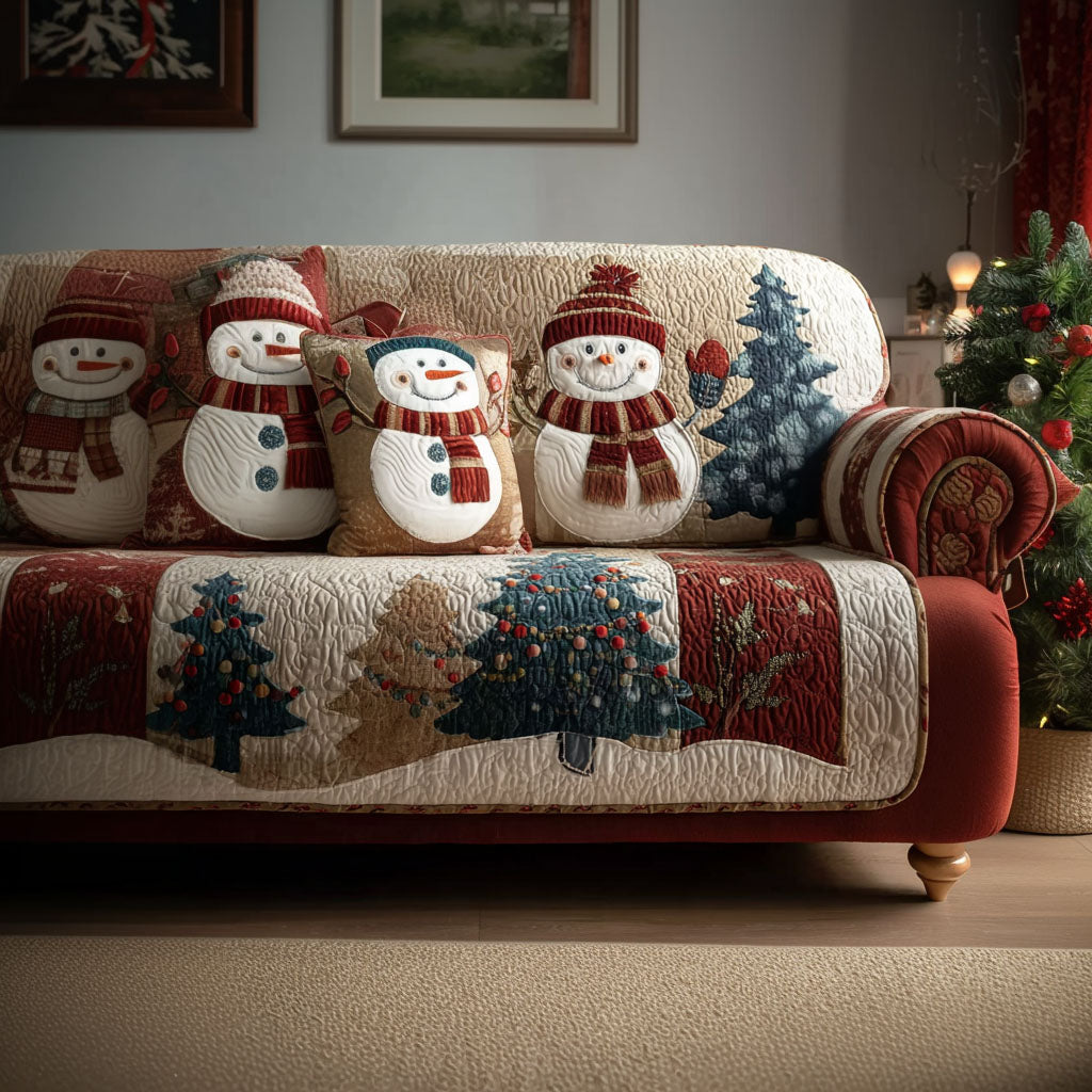 Yuletide Little Friends Quilted Sofa Cover NCU0PT10485
