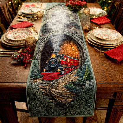 Yuletide Locomotive Quilted Table Runner NCU0TD1077