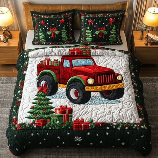 Yuletide Monster 3-Piece Quilted Bedding Set NCU0TL2255