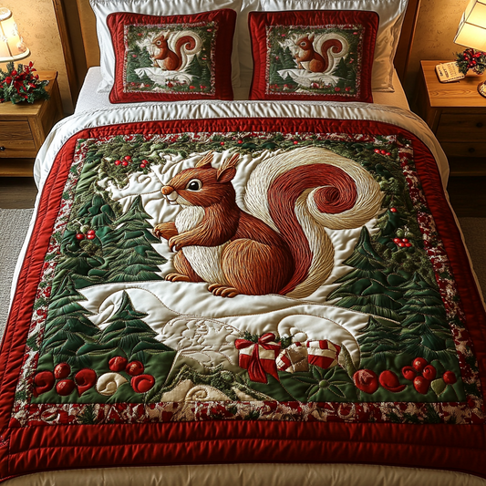 Yuletide Nut 3-Piece Quilted Bedding Set NCU0VH770