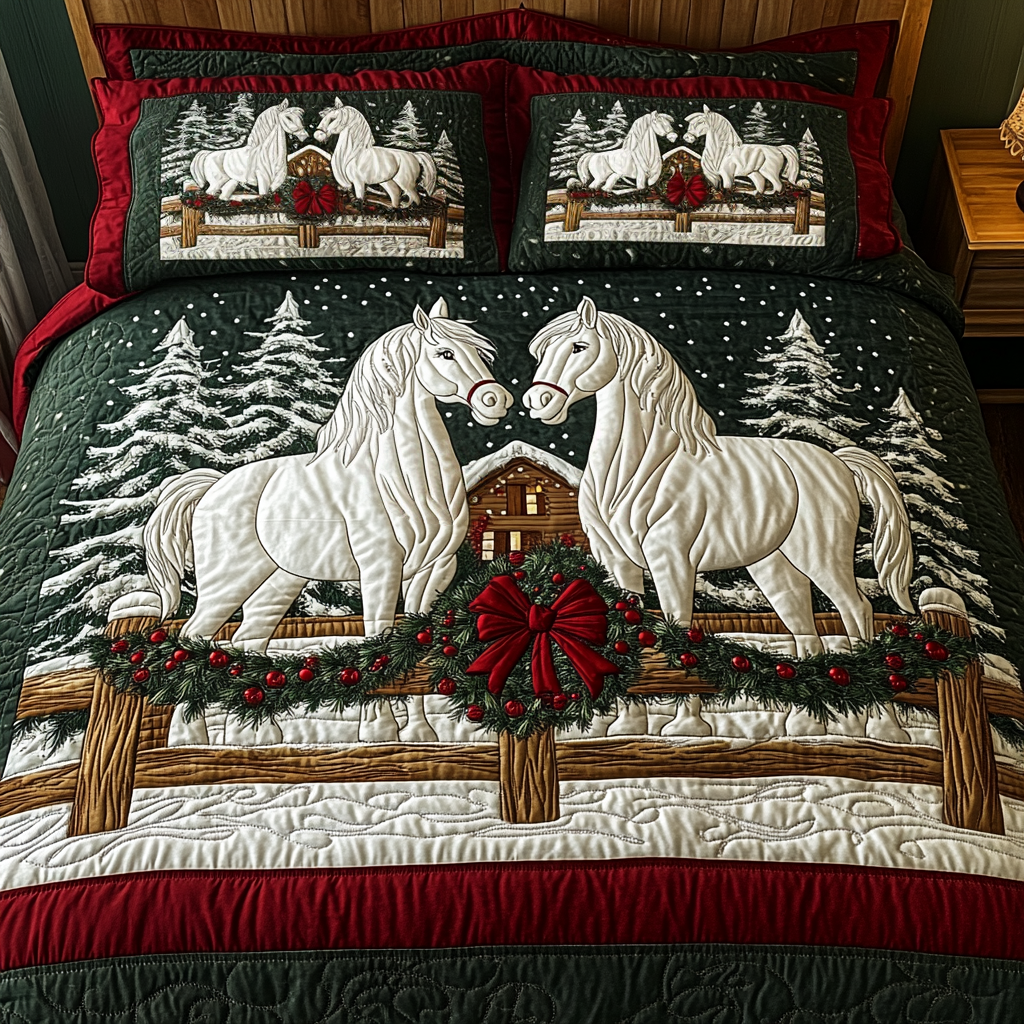 Yuletide Pair 3-Piece Quilted Bedding Set NCU0VH887