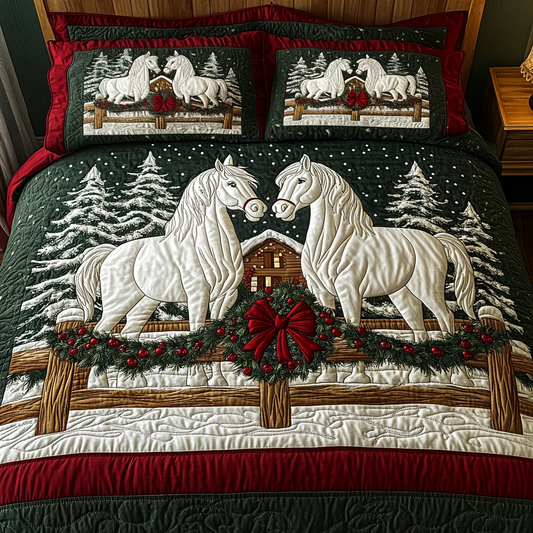 Yuletide Pair 3-Piece Quilted Bedding Set NCU0VH887