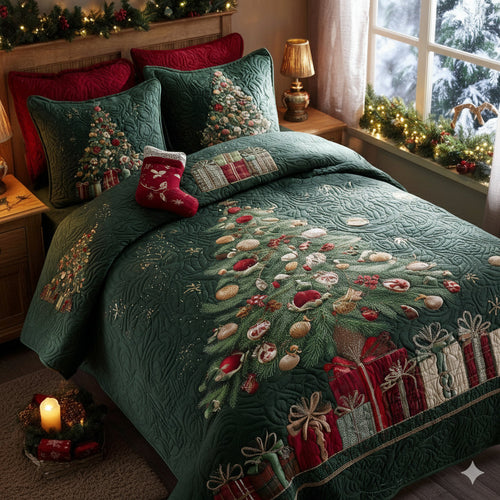 Yuletide Pines 3-Piece Quilted Bedding Set NCU0DV8150