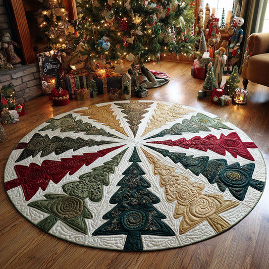 Yuletide Pines Quilted Round Mat NCU0TV413