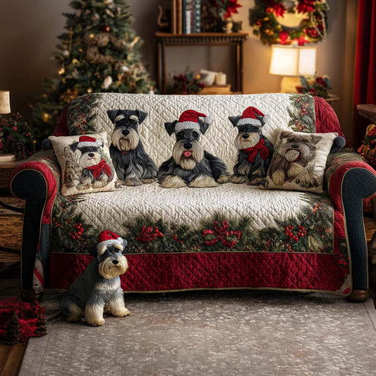Yuletide Pup Quilted Sofa Cover NCU0NT11477