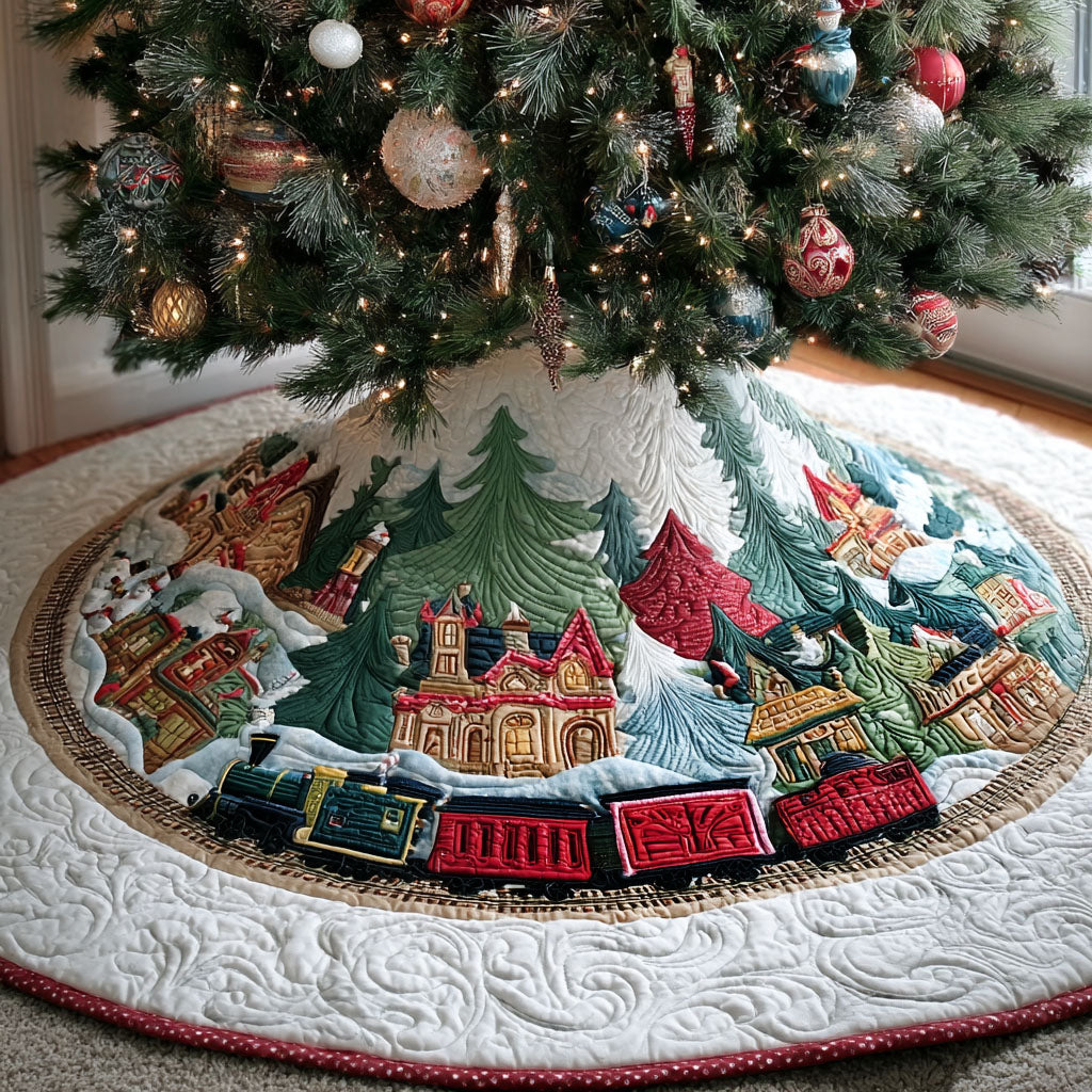 Yuletide Rail Runner Christmas Quilted Tree Skirt NCU0PT10291