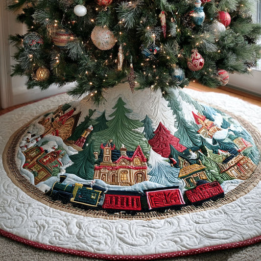 Yuletide Rail Runner Christmas Quilted Tree Skirt NCU0PT10291