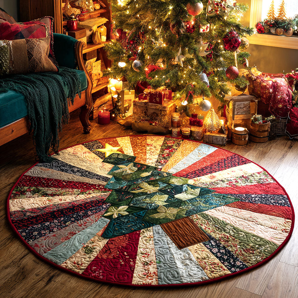 Yuletide Rays Quilted Round Mat NCU0TV303