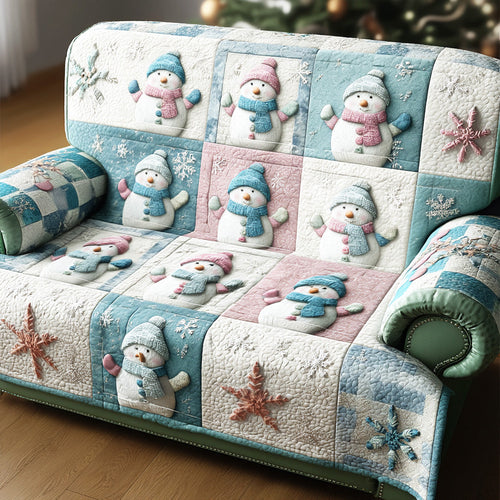 Yuletide Snow Dream Quilted Sofa Cover NCU0TD1458