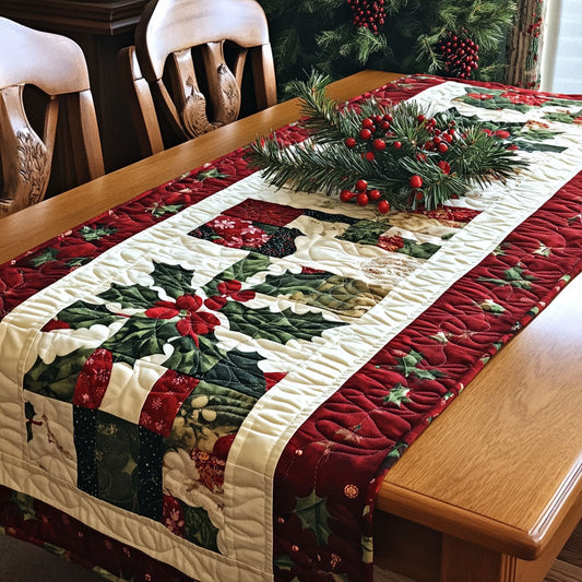Yuletide Snowflake Dreams Quilted Table Runner NCU0PT1651