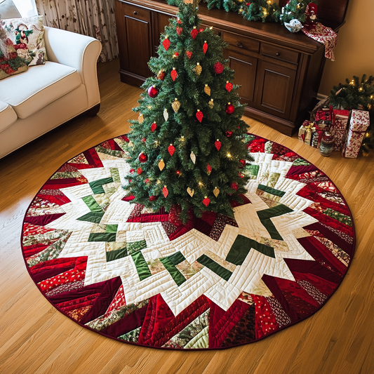 Yuletide Starburst Christmas Quilted Tree Skirt NCU0DK1372