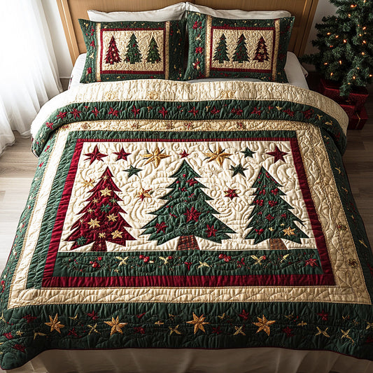 Yuletide Tree 3-Piece Quilted Bedding Set NCU0TD1978