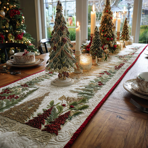 Yuletide Trees Quilted Table Runner NCU0DV8739