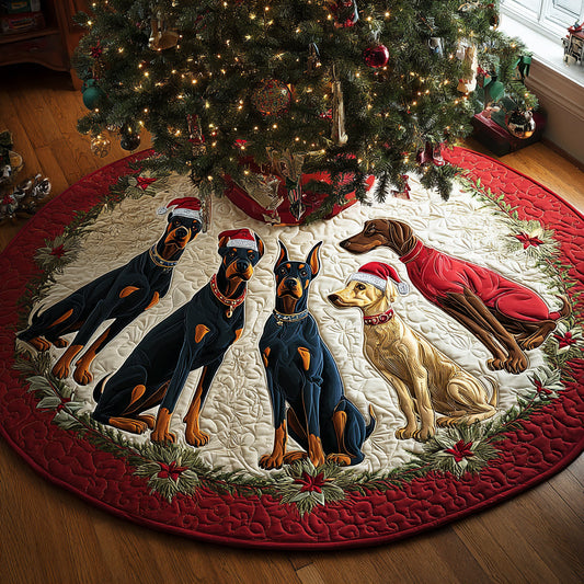 Yuletide Watcher Christmas Quilted Tree Skirt NCU0DV8285
