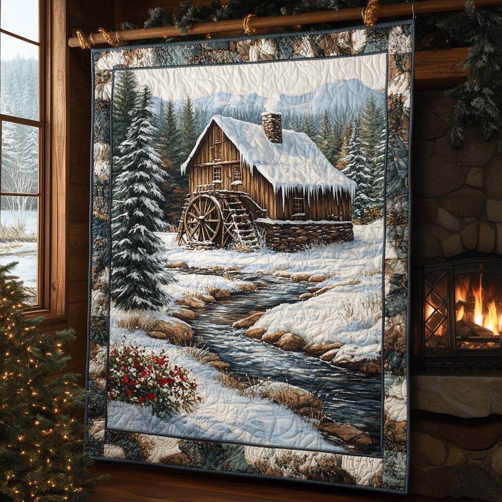 Yuletide Watermill Quilted Blanket NCU0XD521