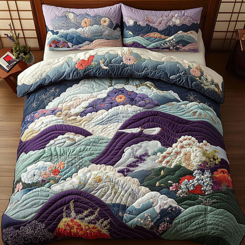 Zen Garden Flow 3-Piece Quilted Bedding Set NCU0PT6543