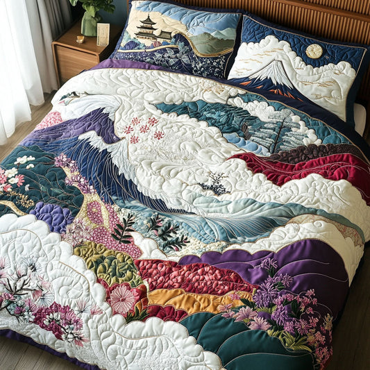 Zen Garden Harmony 3-Piece Quilted Bedding Set NCU0PT6544